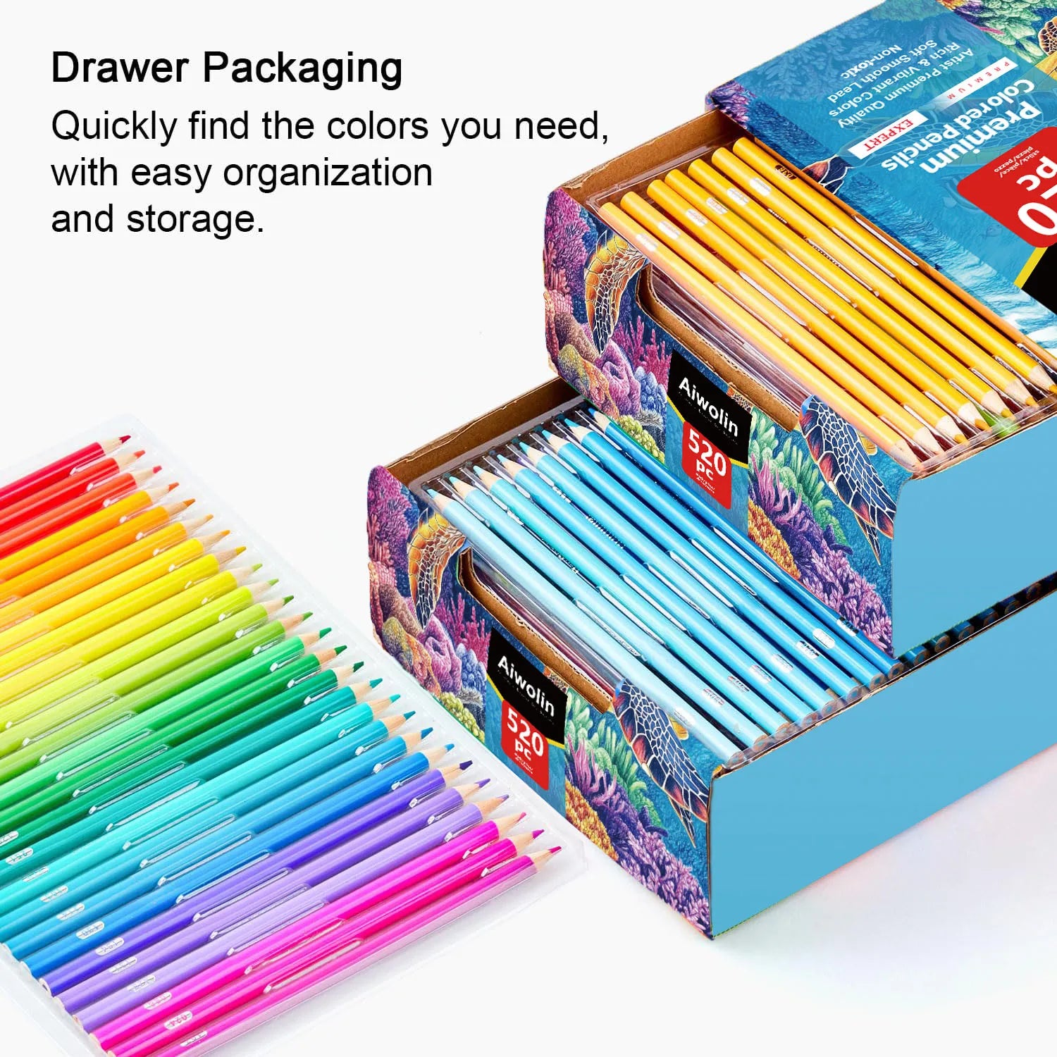 520 Colored Pencils, Professional Grade Rich Pigment Soft Core, Coloring Pencils Suitable for Children, Adults, Artists