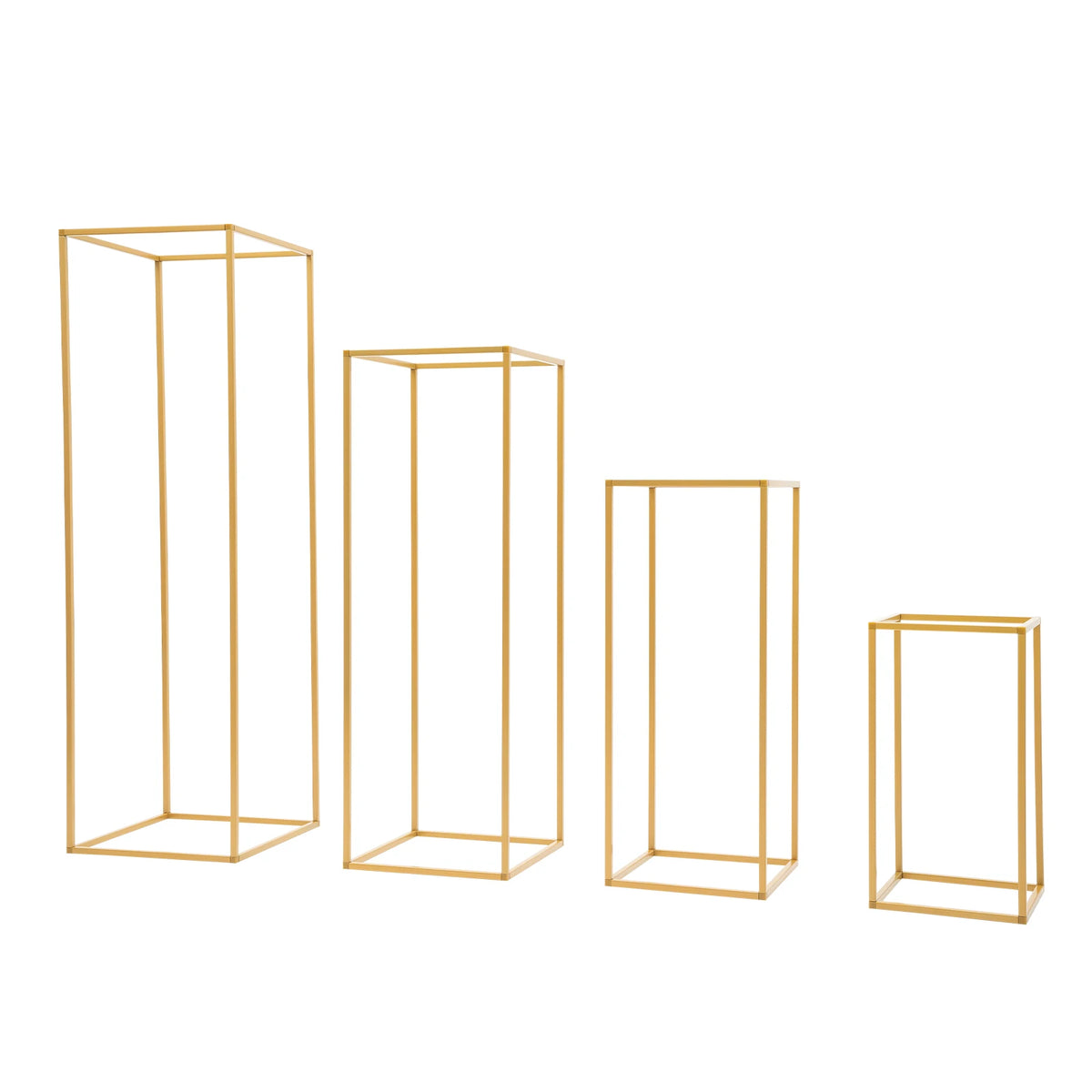 4Pcs Wedding Flower Stand Set Gold Metal Column Rack Party Decor Balloon Display Holder Centerpiece Vase Pillar 40+60+80+100cm