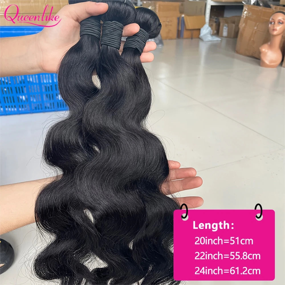 Queenlike Body Wave Human Hair Bundles, 3 Pack