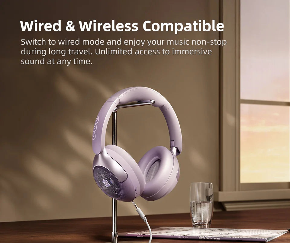QCY H3 Pro Wireless Headphones with Adaptive Active Noise Cancelling, Hi-Res LDAC Bluetooth