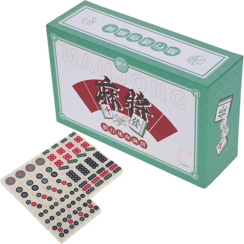 Authentic Mini Mahjong Set Portable Compact Travel Size for On-the-Go Family Fun Enhances Logical Thinking