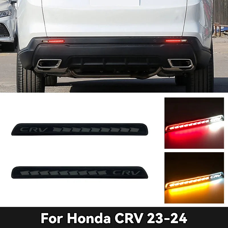 2pcs Rear Bumper Turn Light Indicators Fog Lamp For Honda CRV 2023-2025 | LED High Penetration Light Source | Car Dynamic Turn Signal Brake Warning Lamp