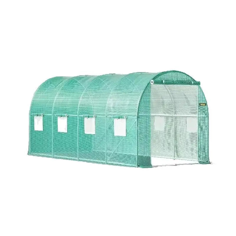 SucceBuy Walk-in Tunnel Greenhouse Galvanized Frame & Waterproof Cover 15x7x7/10x7x7/20x10x7/12x7x7 ft Greenhouses & Cold Frames