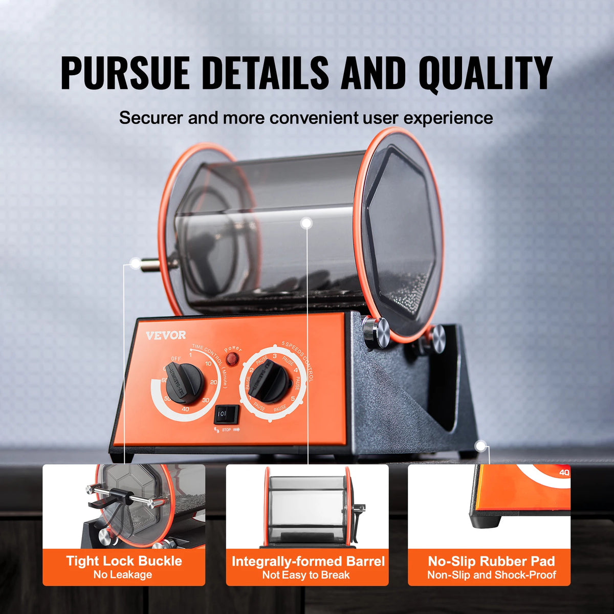 SucceBuy Rotary Tumbler 3kg and 5kg, Jewelry and Metal Surface Polisher