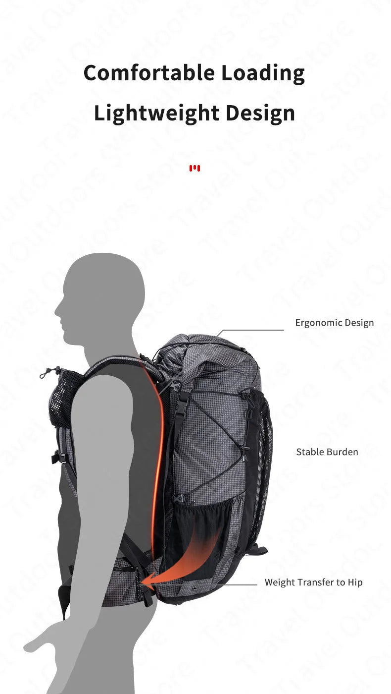 Outdoor Mountaining Backpack Waterproof High Capacity Sports Climbing Ultralight Hiking Travel Bag With Rain Cover