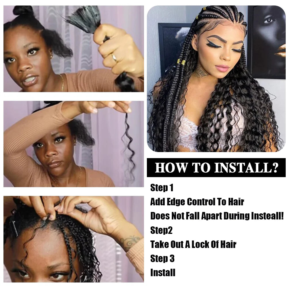 Deep Wave Human Braiding Hair for Boho Braids, 14"