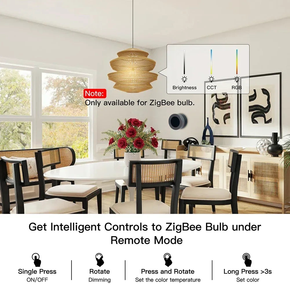 MOES Zigbee Smart Knob Switch, Wireless Scene Controller for Home Automation