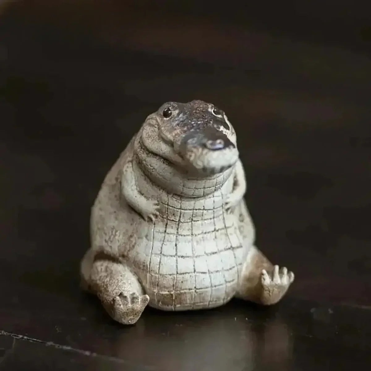 1PC Boutique Tea Pet Small Crocodile Tea Pet Ornament Handmade Tea Ceremony Tea Game Financial Tea Table Gift