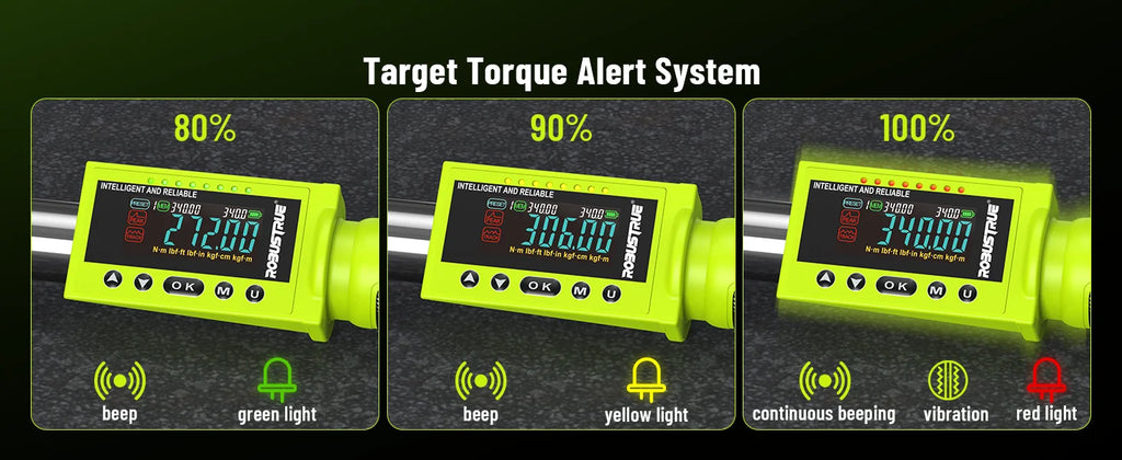 Robustrue TH340 1/2" Digital Torque Wrench Kit 300Nm ±2% 500 Data Memory & 10 Preset