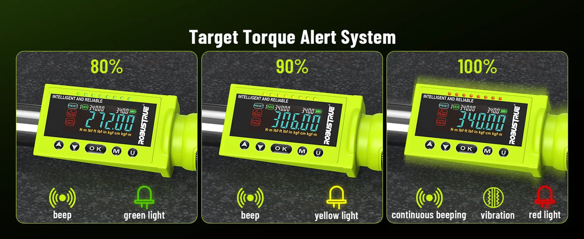 Robustrue TH340 1/2" Digital Torque Wrench Kit 300Nm ±2% 500 Data Memory & 10 Preset