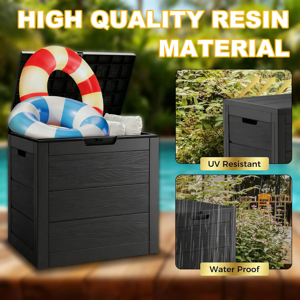 35 Gallon Lockable Resin Deck Box