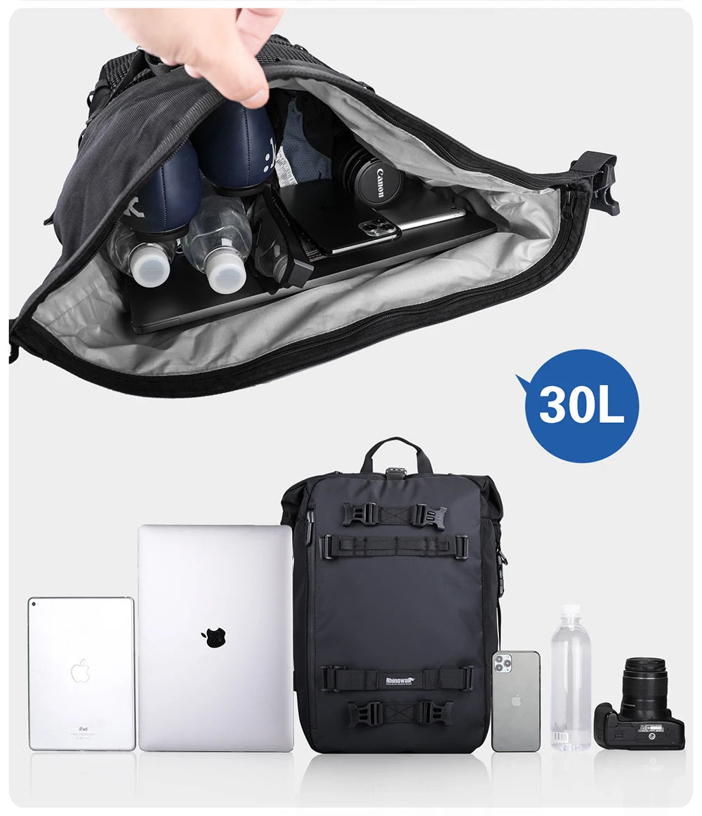 Rhinowalk Motorcycle Rear Seat Bag 10L 20L 30L Waterproof Luggage Pack Motocross Multi-Function Bumper Modification Bale