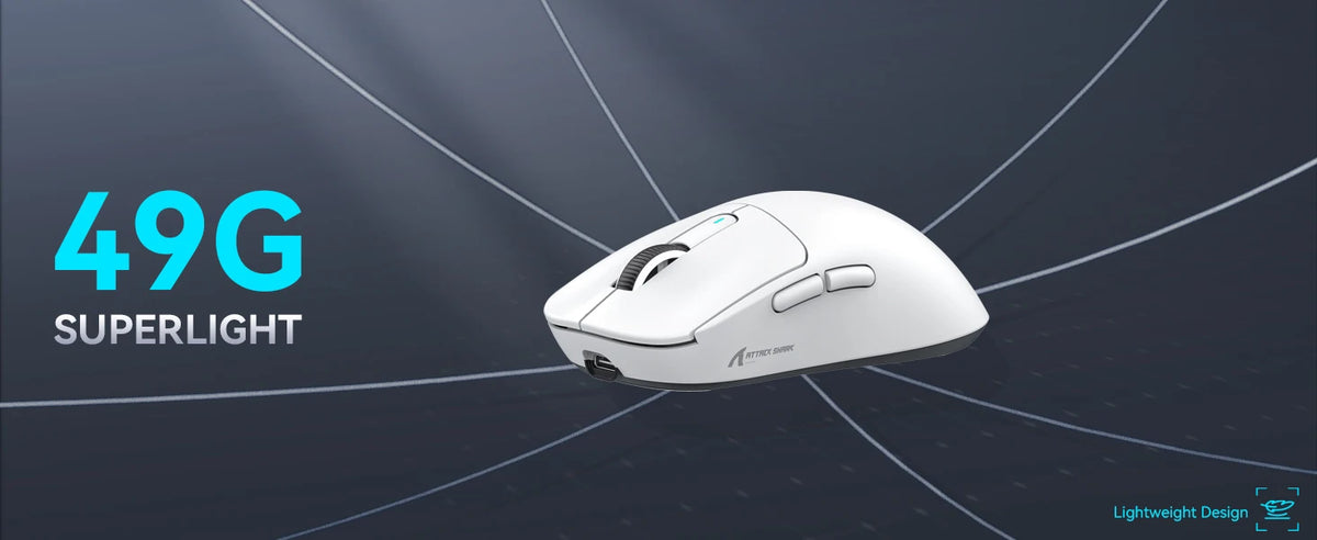 X3 Wireless Gaming Mouse,49g Ergonomic PC Mouse,Triple Modes PAW3395 26K DPI Optical Sensor,Programmable Buttons