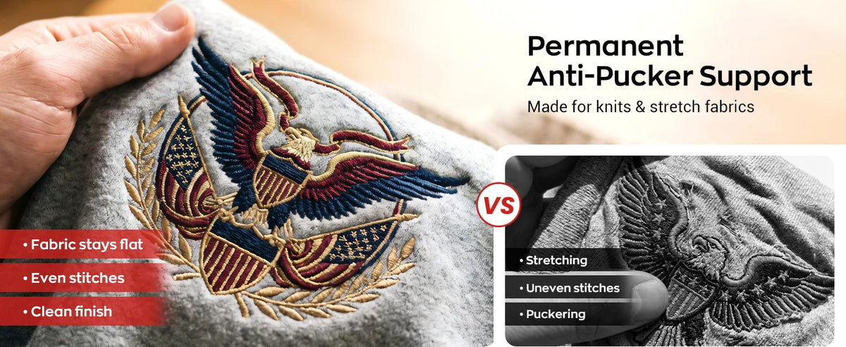 Poolin 2.5oz Cut Away Embroidery Stabilizer Roll Machine Embroidery Backing Support Material for T-Shirts Hats Towels DIY Sewing
