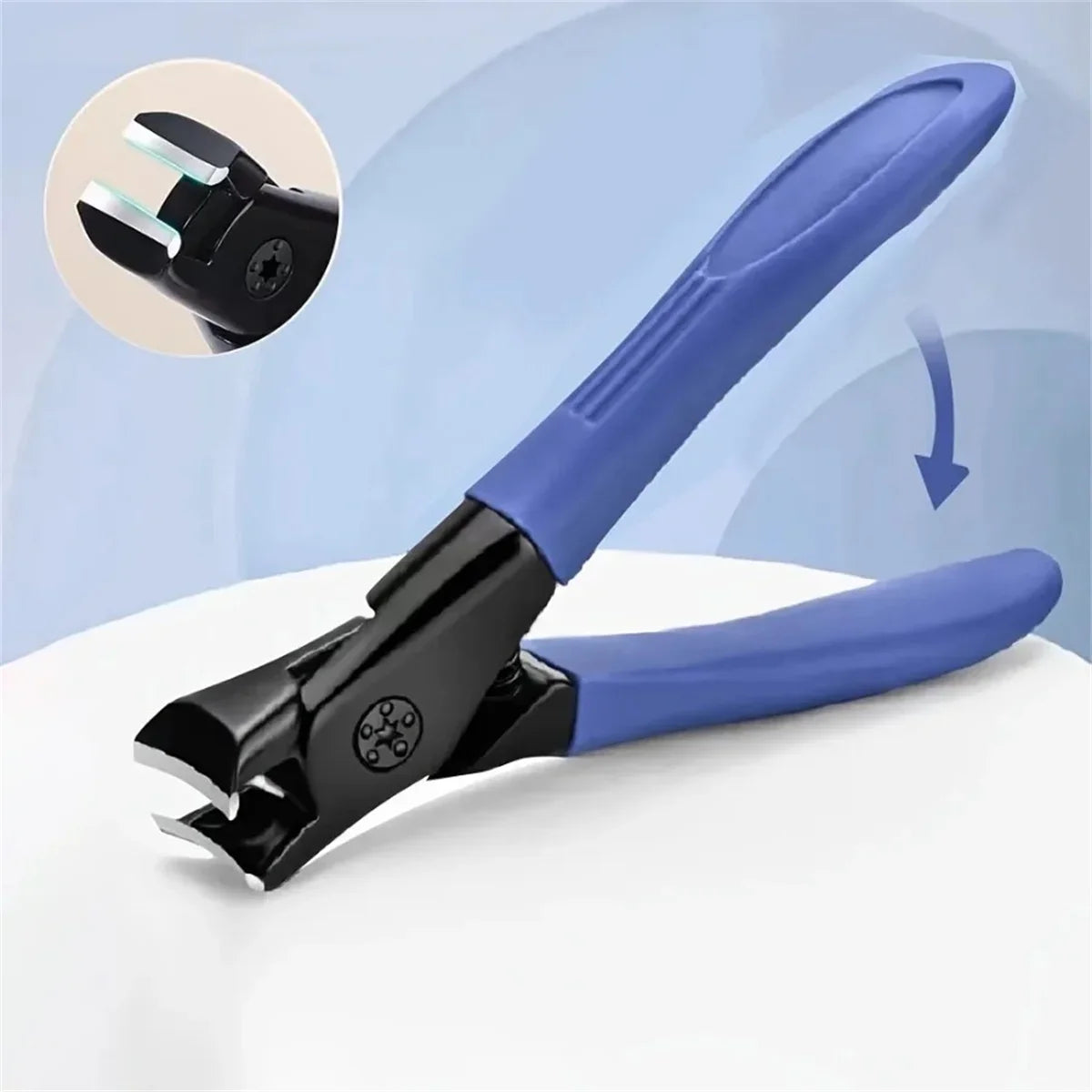 Ergonomic Toenail Clipper for Thick Nails, Wide-Jaw Foot Care Nail Cutter