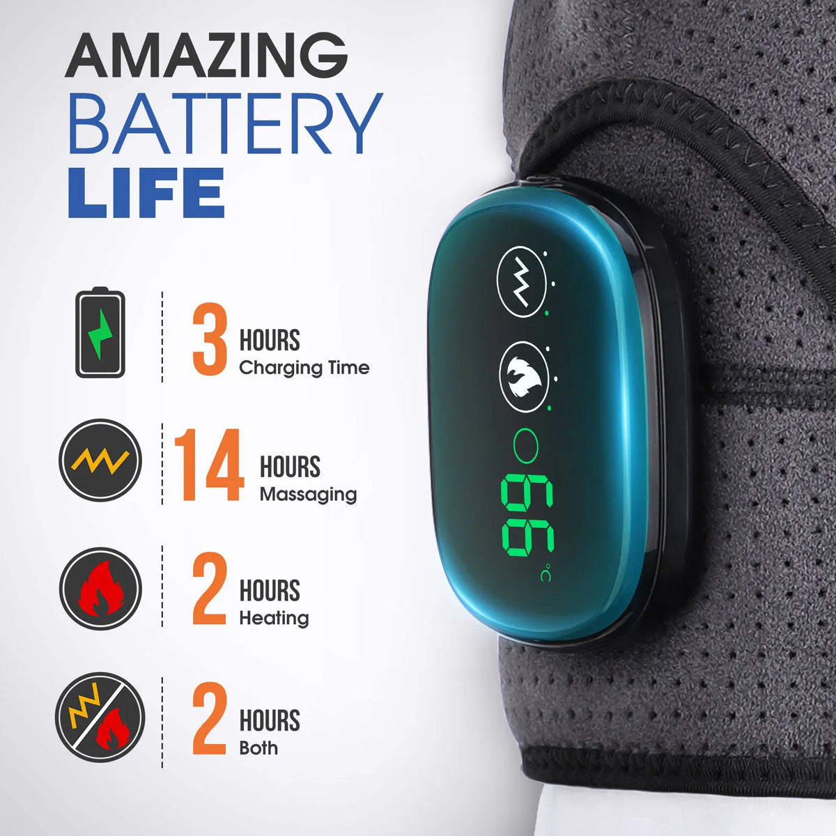 Heated Shoulder Brace and Massager, Adjustable Electric Heating Wrap for Shoulder and Arm