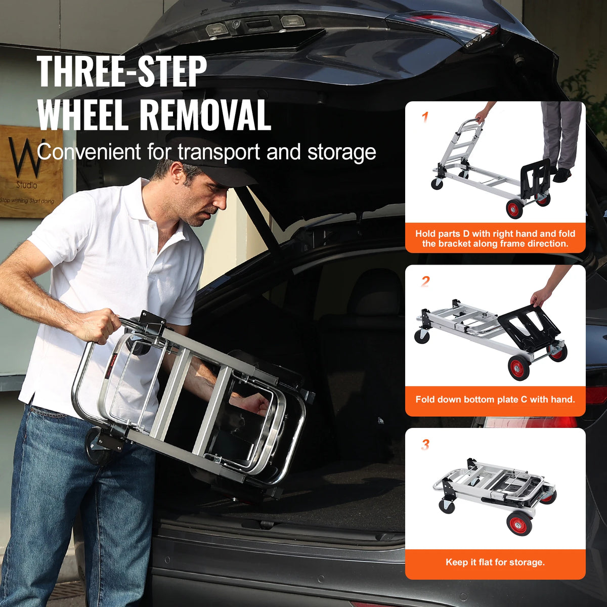 SucceBuy 400 lb Folding Hand Truck Dolly