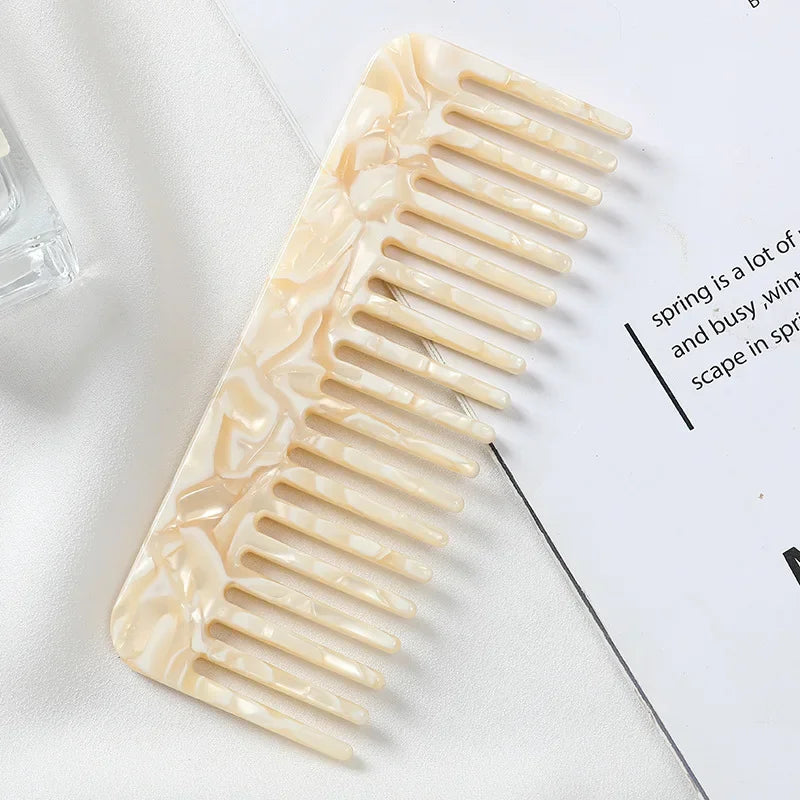 Wide Tooth Acetate Hair Comb, Anti-Static Detangling Comb for Curly and Thick Hair