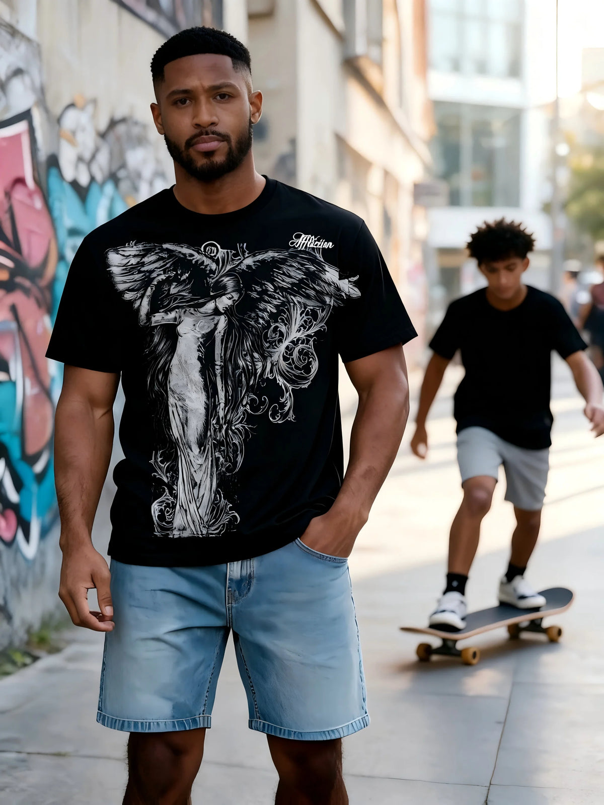 Y2K Gothic Print Oversized T-Shirt