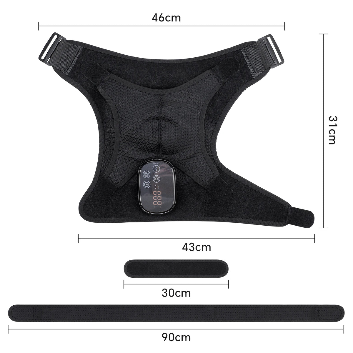 Heated Shoulder Brace and Massager, Adjustable Electric Heating Wrap for Shoulder and Arm