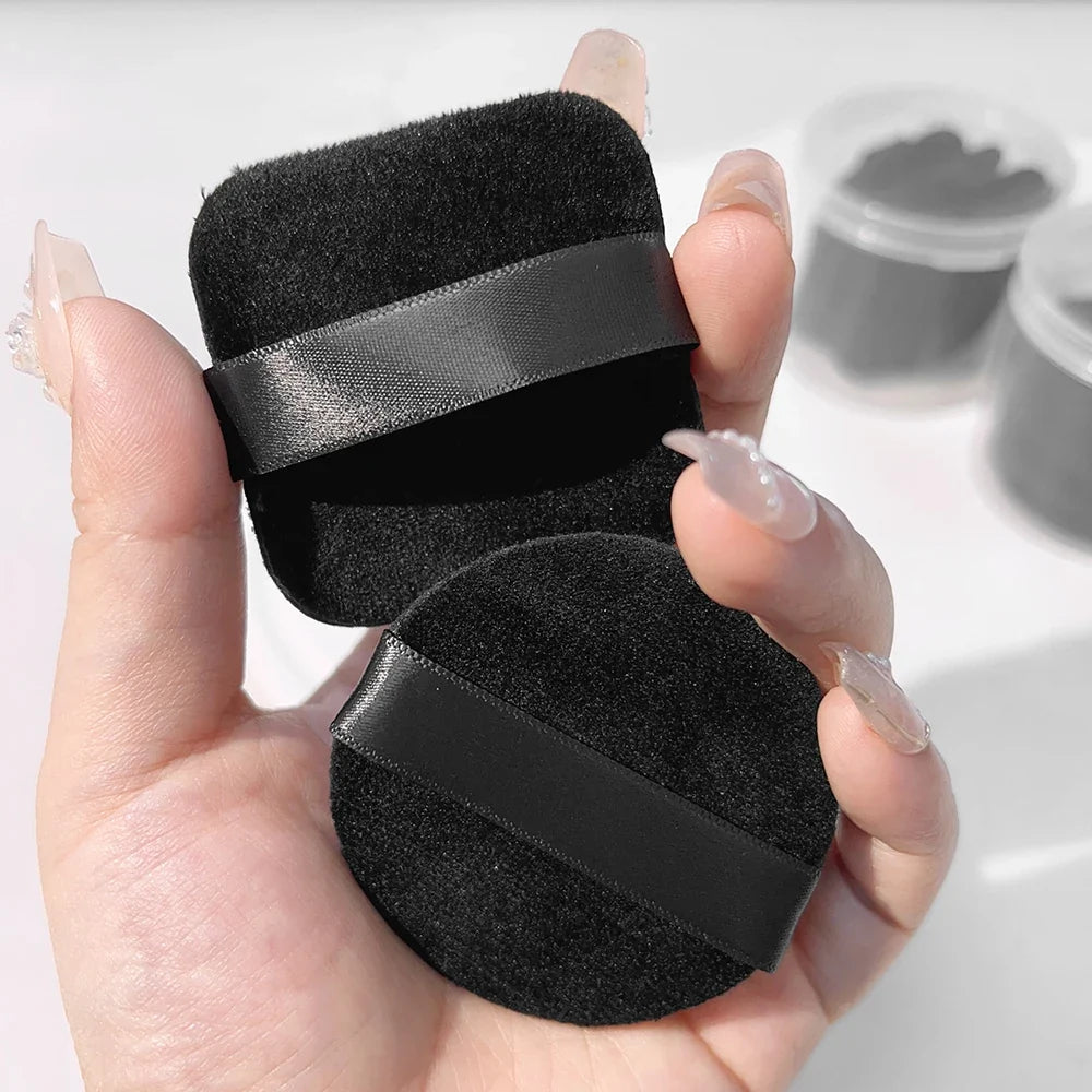 1/20pcs Black Velvet Cosmetic Puff with Box Loose Setting Powder Puffs BB Cream Foundation Powder Pad Beauty Makeup Tools