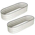 2 Pcs 4.5x2x1ft Oval Raised Garden Bed, Galvanized Raised Beds,Open-Ended Base Metal Raised Planter Beds,Garden Bed Outdoor