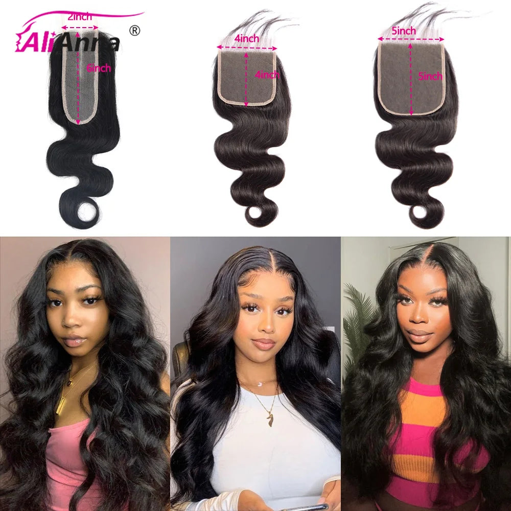 Body Wave Human Hair Bundles with 4x4 Closure