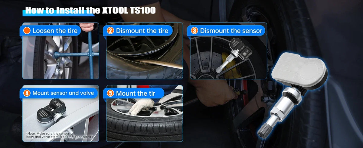 XTOOL TS100 PRO Sensor TPMS Sensor Tire Repair Tools TPMS Pressure Monitor Tester Automotive Tire Pressure Programming Sensors