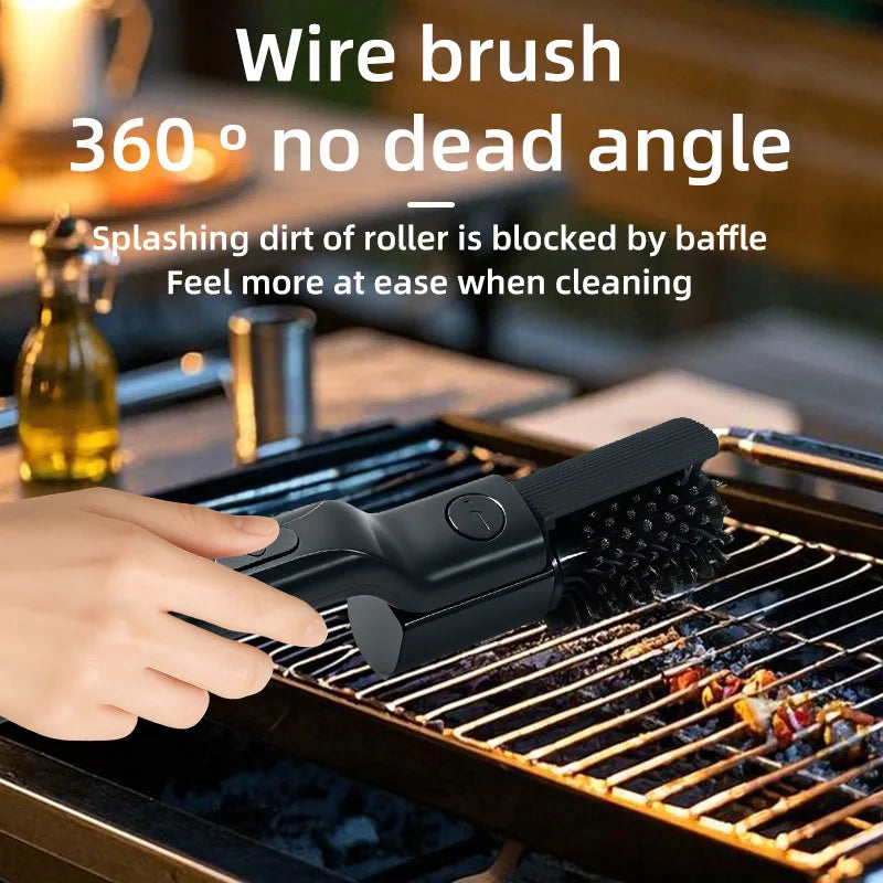 Electric Grill Brush, Multifunctional High Torque Grill Brush with 3-Speed Modes, 20kg Max Torque BBQ Cleaner Safe for Porcelain Cast Iron Stainless Steel, Reinforced Steel Bristles