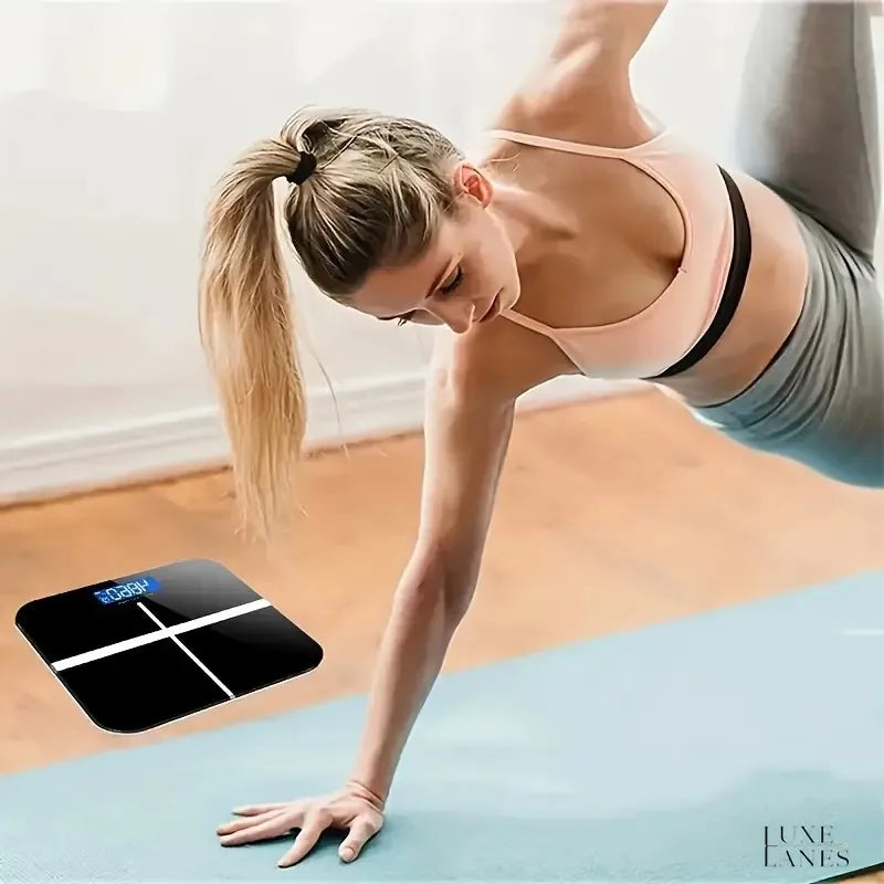 ZNLYRION Digital Bathroom Scale 180kg 396lb Electronic Body Weight Scale with LCD Display Tempered Glass Platform High Precision Sensor Household Personal Health Scale for Bathroom Gym