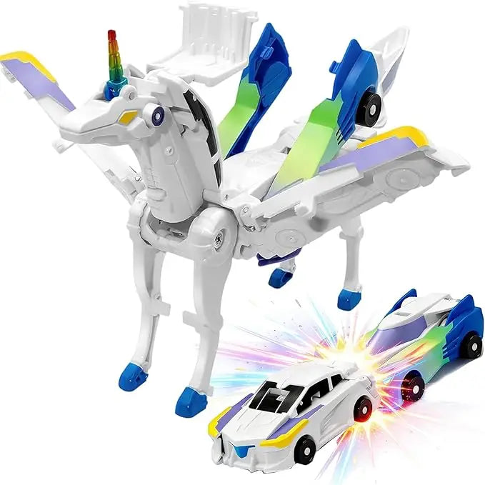 Magnetic Dinosaur Transformer Car Toy, 2-in-1 Transforming Cars for Kids, STEM Birthday Gift