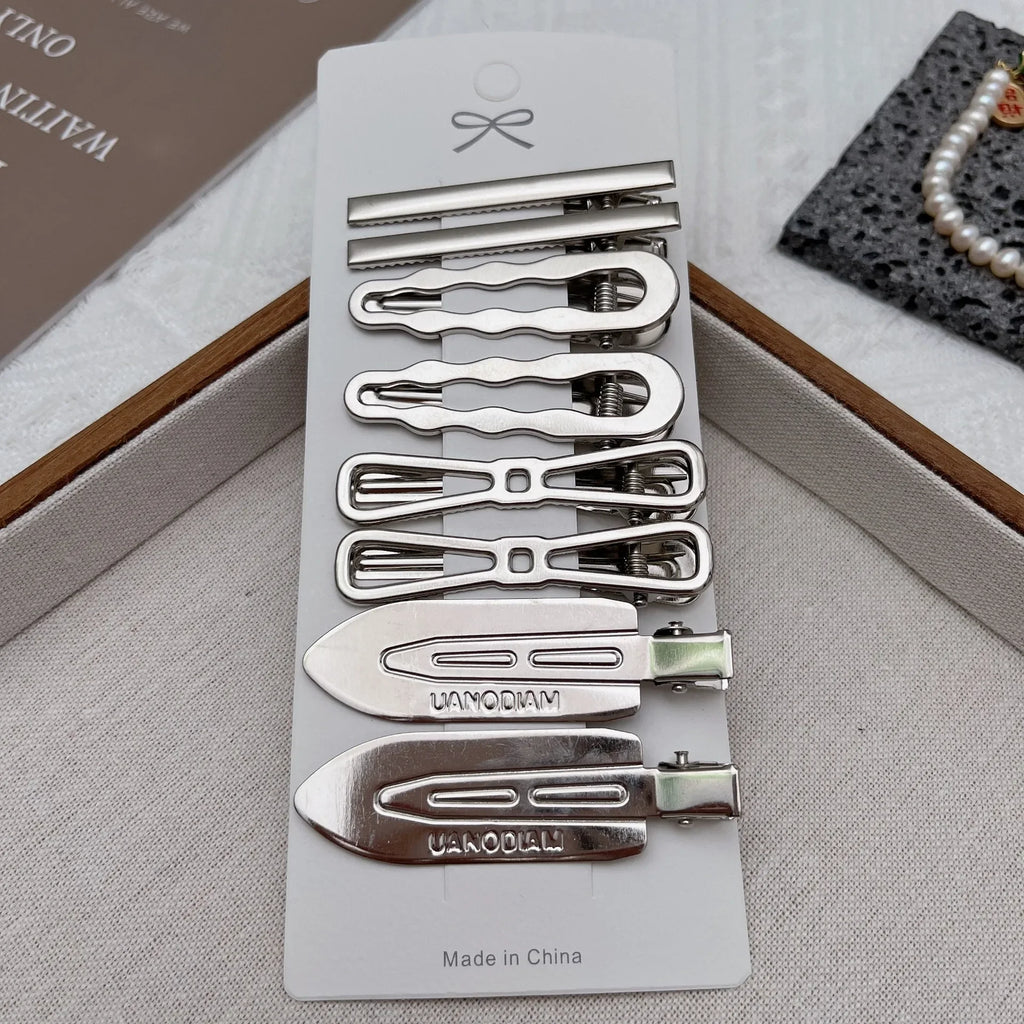 Silver Metal Duckbill Hair Clips