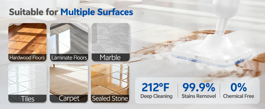 INSE 6-in-1 Steam Mop, High-Temperature Floor Steam Cleaner with Detachable Handheld Unit