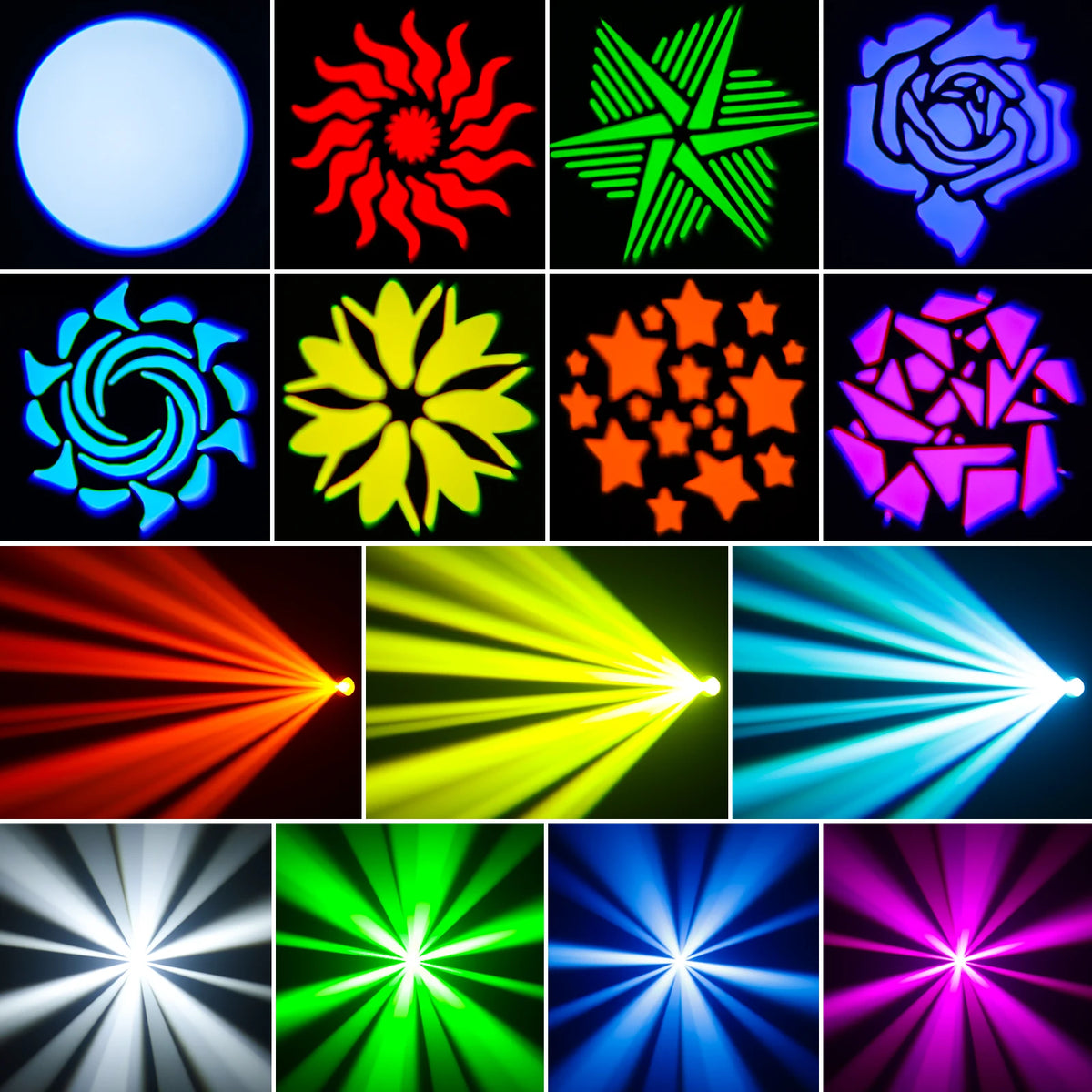 60W Gobo Moving Head Light DMX Remote Control Stage Lighting Effect Projector for DJ Disco Party Bar Club Wedding Birthday