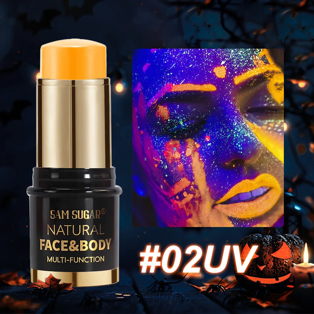 12 Colors Black White Halloween Makeup Waterproof Face Body Paint Stick Neon Colorful Blue Green Yellow Face Paint Cosmetics