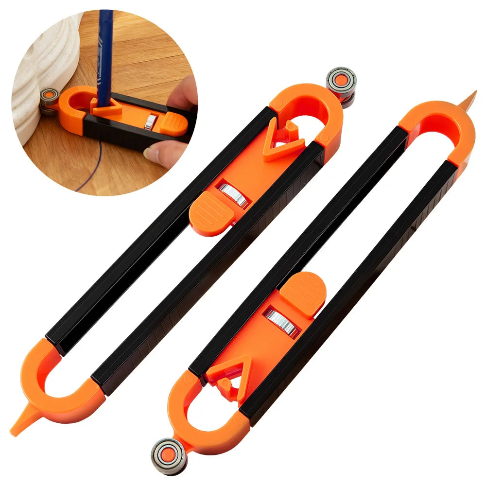Adjustable Locking Profile Scribing Ruler Precision Contour Gauge Irregular Shape Copier Measuring Tool for Woodworking Flooring Cabinetry Tile Pipe