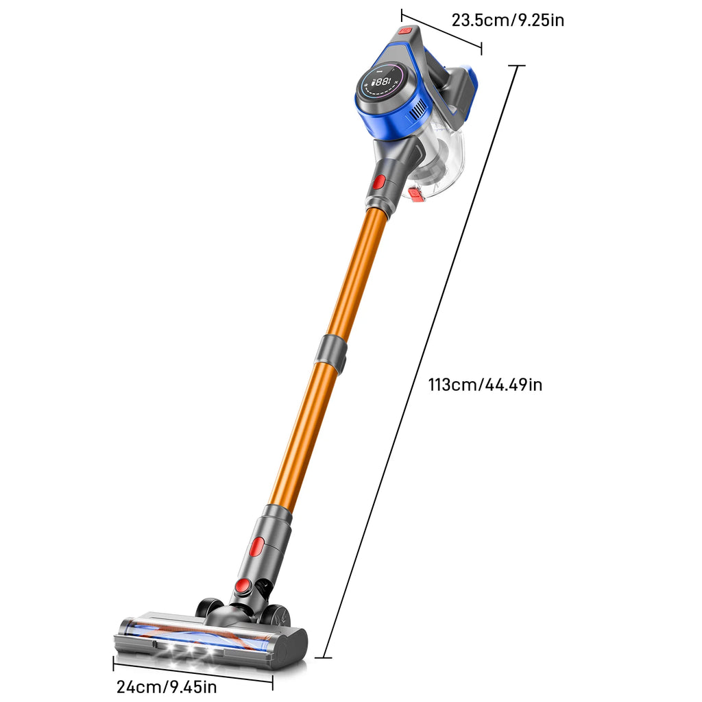 78KPA Cordless Vacuum Cleaner with LED High Power Strong Suction Wet and Dry Handheld Vacuum Cleaner for Fur Rug
