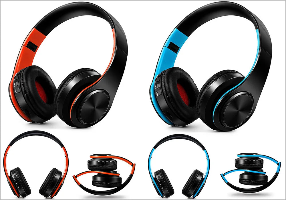 Wireless Bluetooth Stereo Headset Upgrading Sports Overhead Earphone with Mic for Smart Phone TV PC Tablet - Music