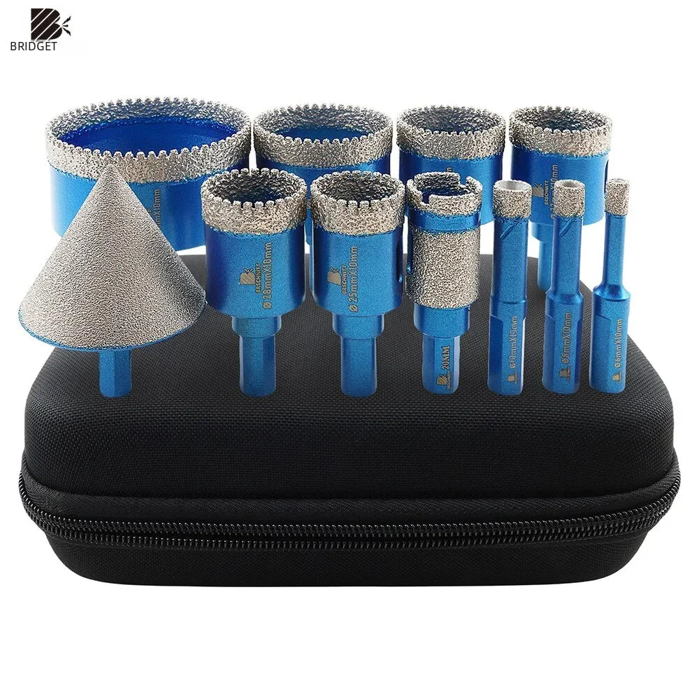 Diamond Drill Bits Set 11Pcs Ceramic Marble Granite Chamfer Drill Bit Milling Cutter