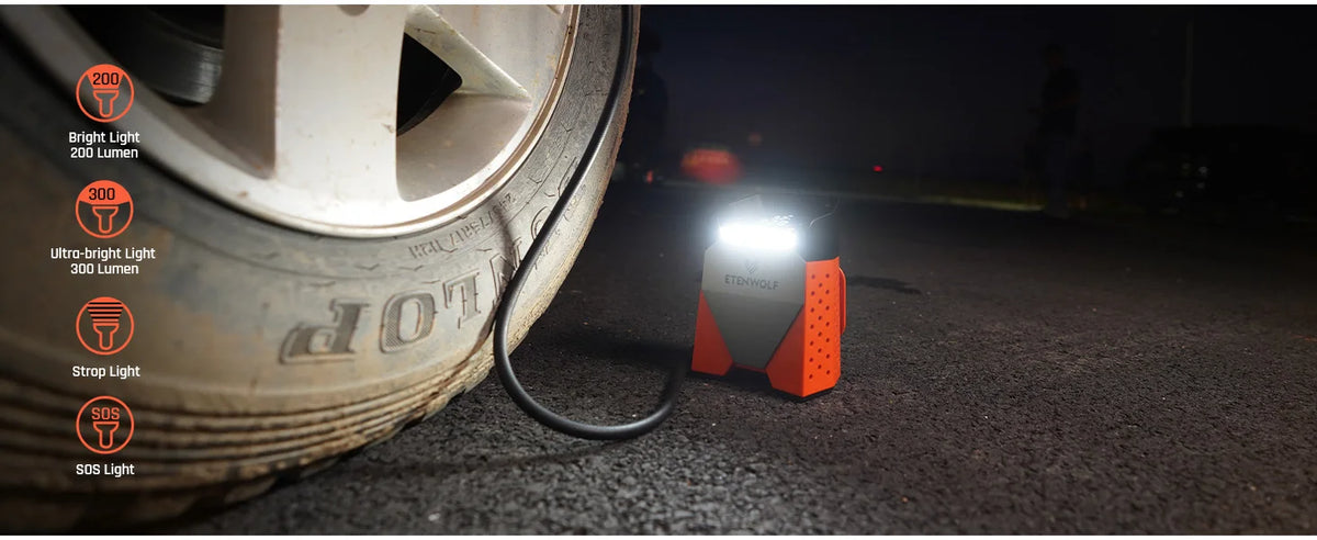 S3C 7800mAh Portable Air Compressor Suitable for Cars, Motorcycles, Cycling Balls 100% Duty Cycle Car Tire Inflator