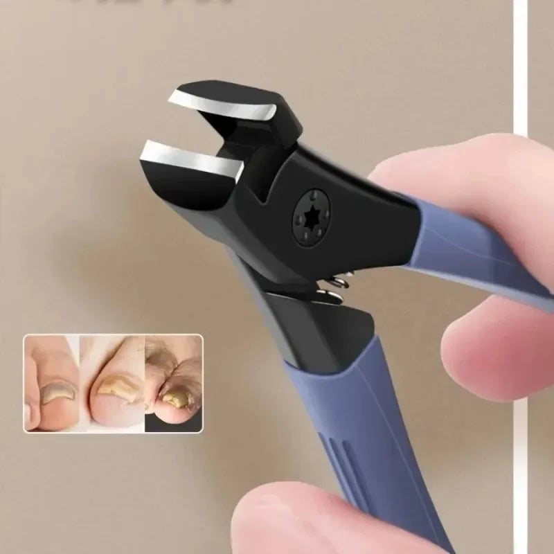 Ergonomic Toenail Clipper for Thick Nails, Wide-Jaw Foot Care Nail Cutter