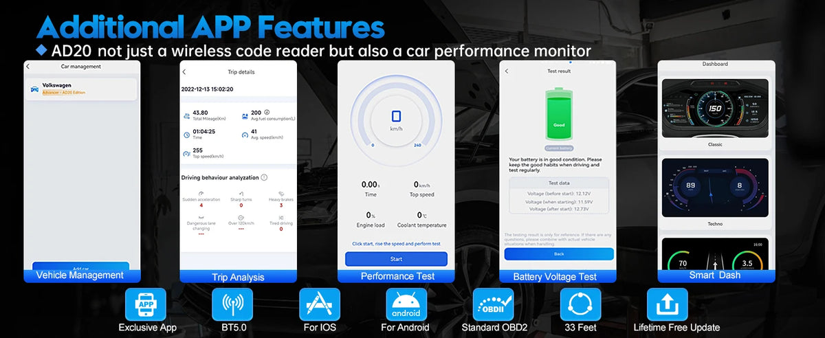 XTOOL Advancer AD20 OBD2 Scanner 2026 AI-assisted Tool Code Reader OBD 2 Diagnostic Tools Lifetime Free Updates Free Application