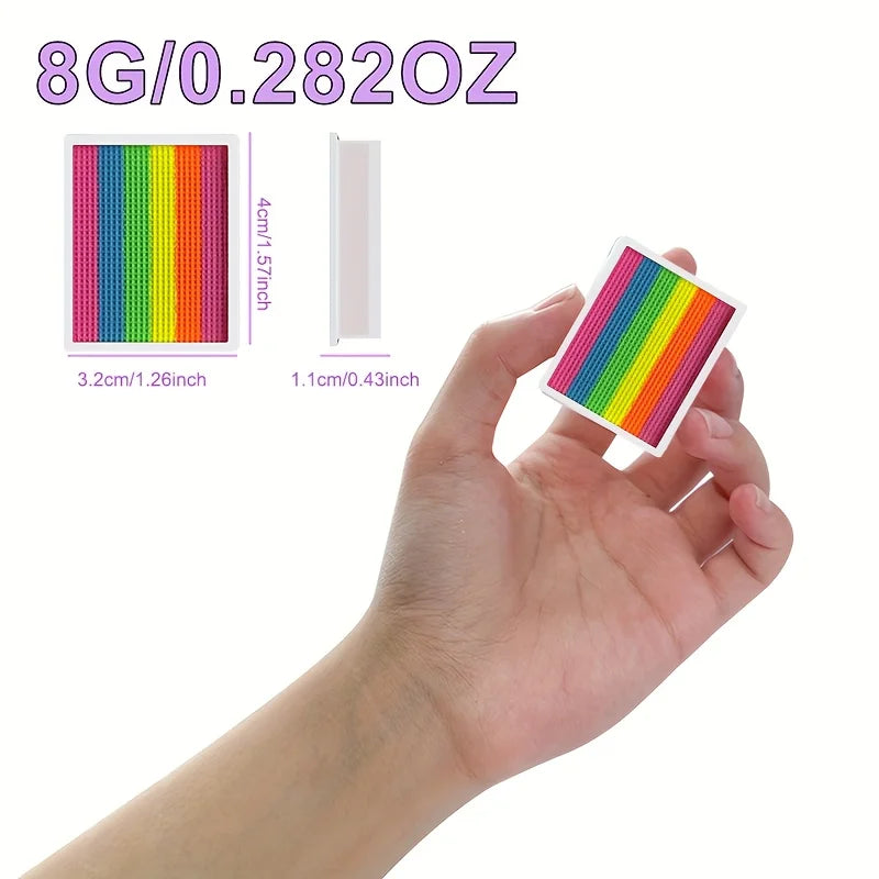 Rainbow Face and Body Paint Set-2pcs Split Cake Face Paint with Brush,Rainbow Face Painting Kit for Halloween Cosplay Art SFX