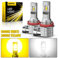 AUXITO 2Pcs Dual Color H8 H11 H9 H16(JP) LED Bulb Fog Lights Switch Switchback White Yellow Auto DRL Driving Lamp 12V Super Bright Car LED Fog Lamp