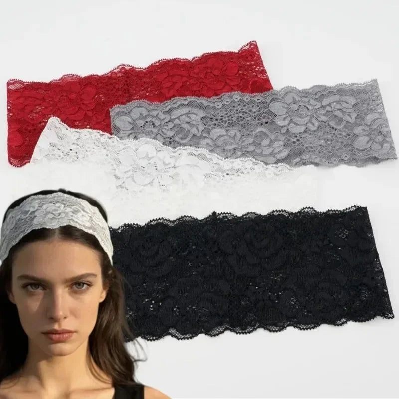 Wide Lace Elastic Headband