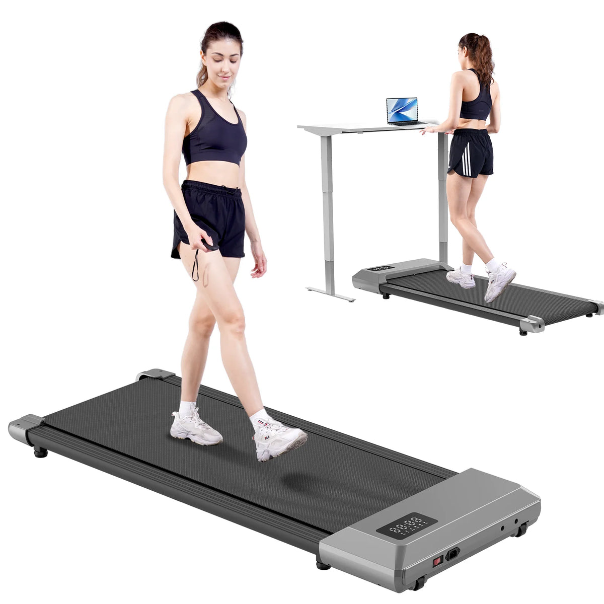 2-in-1 Under-Desk Walking Pad Treadmill