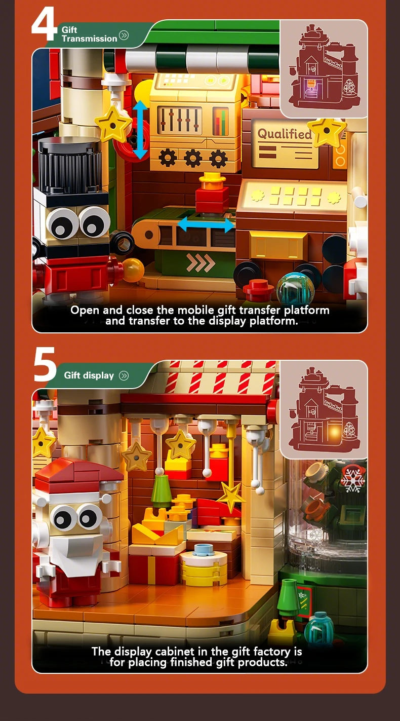 KAVOWORLD Christmas Present Factory House Building Blocks Set 2782PCS DIY Assembly Bricks Toy for Christmas Gift Home Decoration