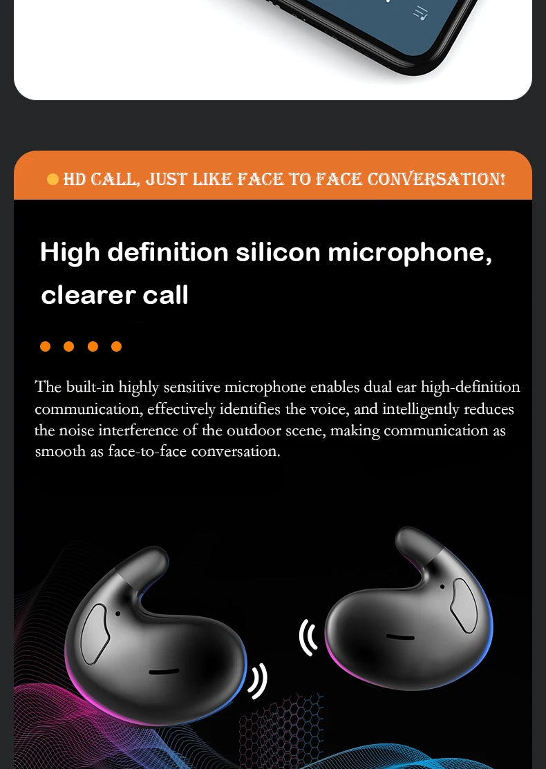 Ultra-Thin Sleep Earbuds, Bluetooth 5.3 Invisible Wireless Earphones for Sleeping and Sports