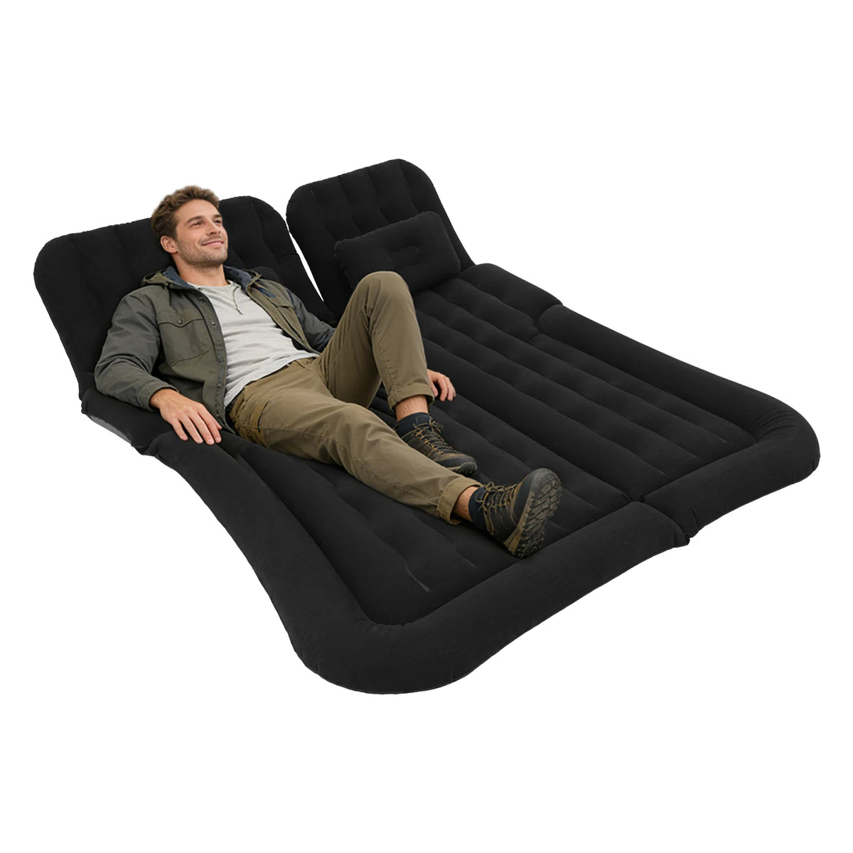 Inflatable SUV and Truck Back Seat Air Mattress with Pump and Pillow, Camping Car Bed