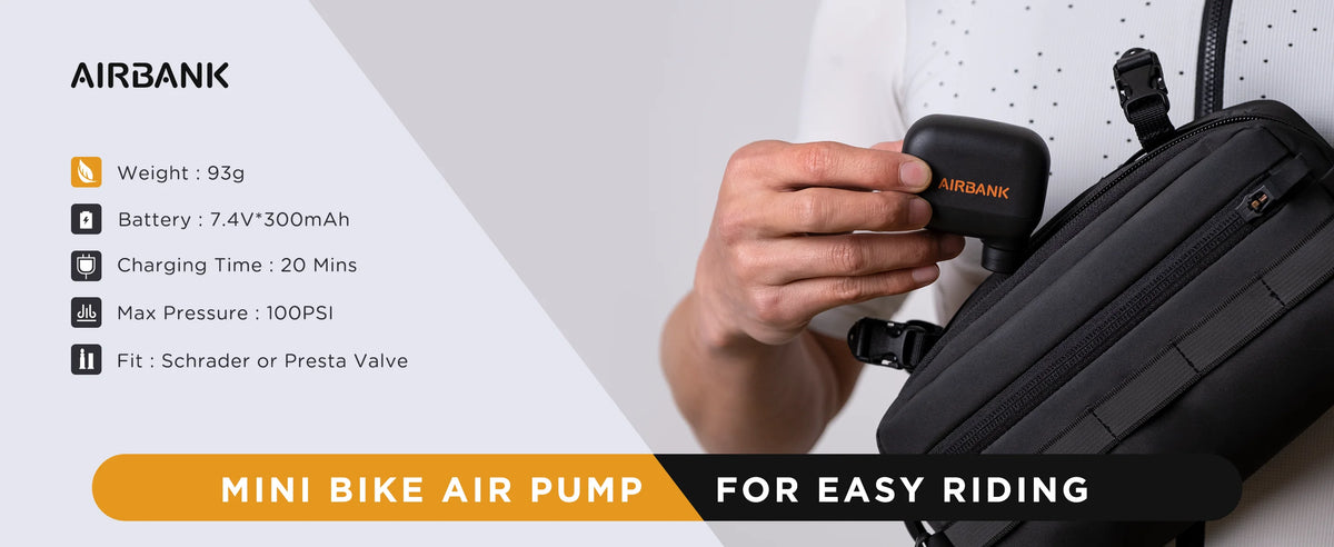 AS100 Electric Mini Bicycle Pupmp 100PSI Portable Bike Air Pump Presta Schrader Cycling Bicycle Accessories Pocket SE